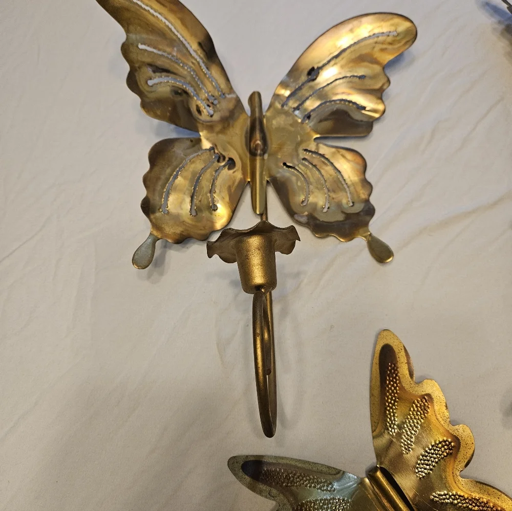 Vintage Brass Butterfly Homco Wall Decor.